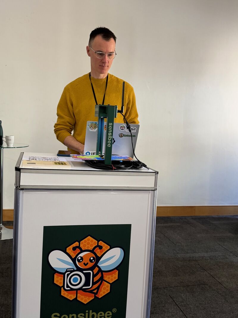 Sensibee team at Innovate UK AgriFood Innovation Showcase 2026 presenting pollinator monitoring technology
