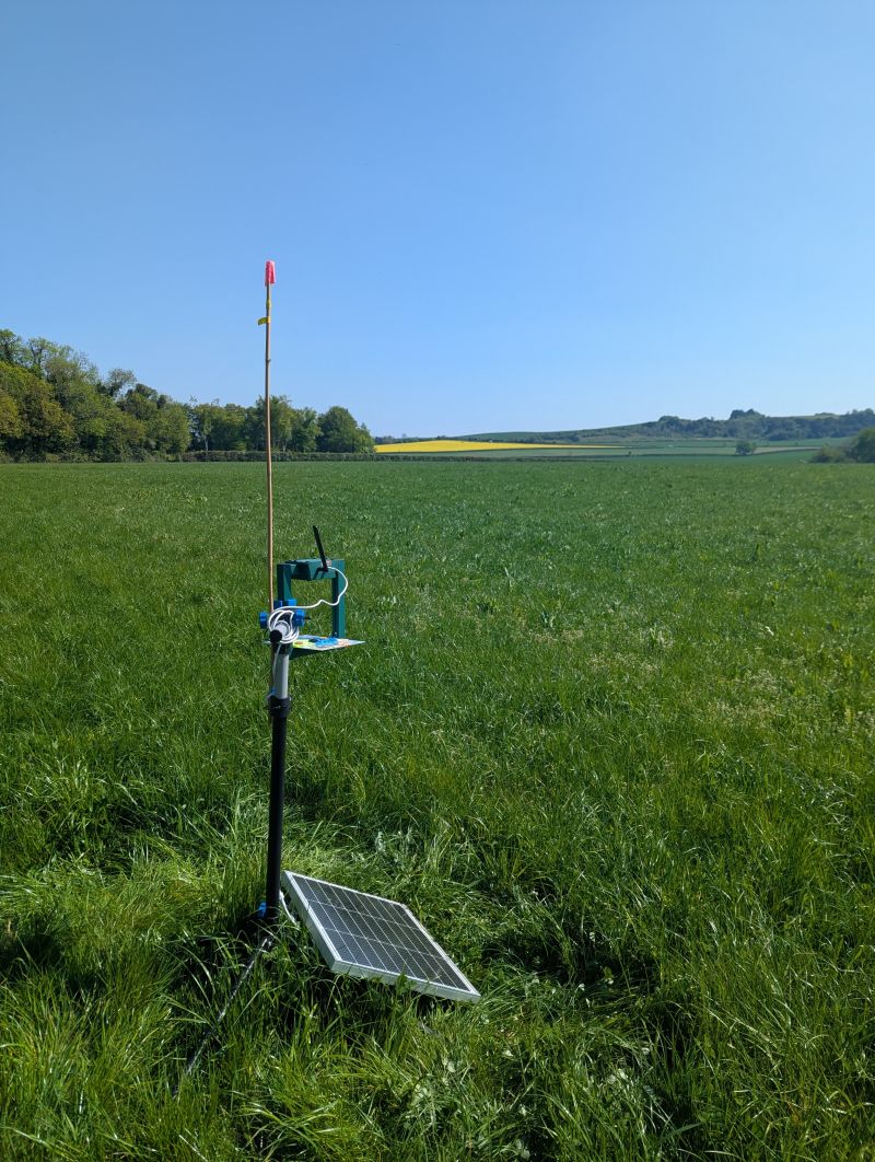 Sensibee automated insect monitoring device deployed at University of Reading farmland pollinator research site